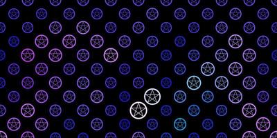 Dark Purple vector pattern with magic elements.