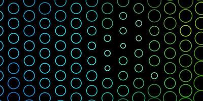 Dark Blue, Green vector background with circles.