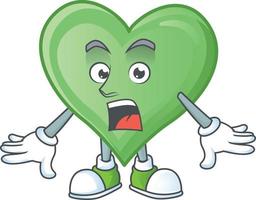 Green love cartoon character style vector