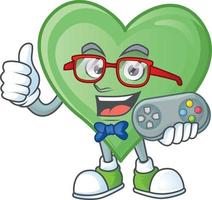 Green love cartoon character style vector