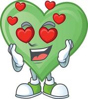 verde amor dibujos animados personaje estilo vector