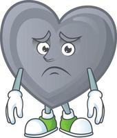 Grey love cartoon character style vector