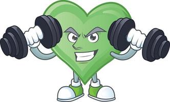 Green love cartoon character style vector