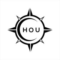 hou resumen tecnología circulo ajuste logo diseño en blanco antecedentes. hou creativo iniciales letra logo. vector