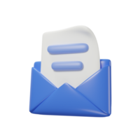 bleu email pour affaires avec minimal style 3d le rendu. png