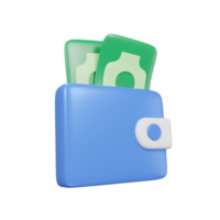 wallet and money for business with minimal style 3d rendering. png