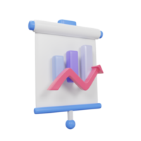 Präsentation Graph zum Geschäft mit minimal Stil 3d Wiedergabe. png