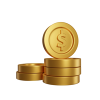 gold coins isolated for business with minimal style 3d rendering. png