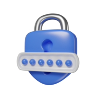 password internet data base icon 3d rendering. png