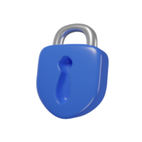 Padlock internet data base icon 3d rendering. png