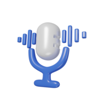 Voice recognition internet data base icon 3d rendering. png