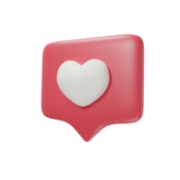 rojo corazón aislado en blanco icono 3d hacer ilustración para San Valentín día. png