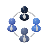 social network people for business with minimal style 3d rendering. png