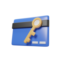 Keycard internet data base icon 3d rendering. png