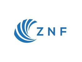 znf creativo circulo letra logo concepto. znf letra diseño.znf letra logo diseño en blanco antecedentes. znf creativo circulo letra logo concepto. znf letra diseño. vector