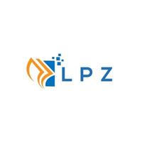 LPZ credit repair accounting logo design on WHITE background. LPZ creative initials Growth graph letter logo concept. LPZ business finance logo design. vector