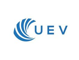 uev letra logo diseño en blanco antecedentes. uev creativo circulo letra logo concepto. uev letra diseño. vector