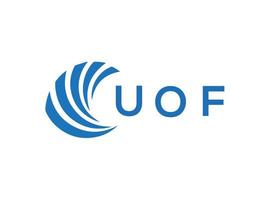 UOF letter logo design on white background. UOF creative circle letter logo concept. UOF letter design. vector