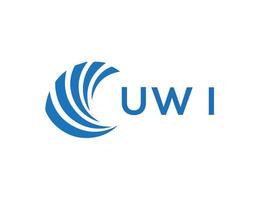 UWI letter logo design on white background. UWI creative circle letter logo concept. UWI letter design. vector