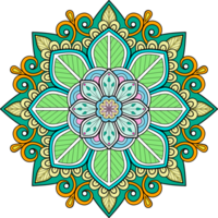 etnico mandala con colorato ornamento per arte su il parete. tessuto modello. carta strutturato sfondo piastrella stampino etichetta e tessile. astratto illustrazione. png