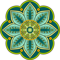 etnico mandala con colorato ornamento per arte su il parete. tessuto modello. carta strutturato sfondo piastrella stampino etichetta e tessile. astratto illustrazione. png