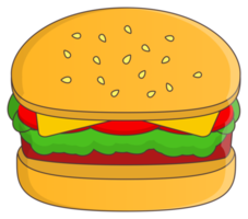 hamburger sticker PNG