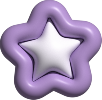 cute pastel 3d star decoration png