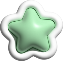 cute pastel 3d star decoration png