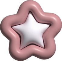 linda decoración de estrellas pastel 3d png