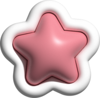 linda decoración de estrellas pastel 3d png