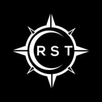 RST abstract technology circle setting logo design on black background. RST creative initials letter logo concept. vector