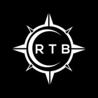rtb resumen tecnología circulo ajuste logo diseño en negro antecedentes. rtb creativo iniciales letra logo concepto. vector