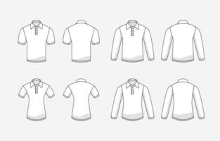 Outlined White Polo Mockup vector