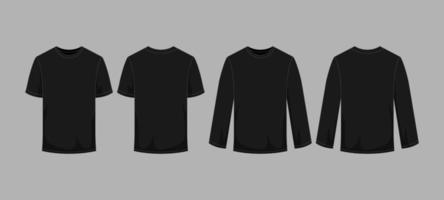 Black Outline Tshirt Mock Up Template vector