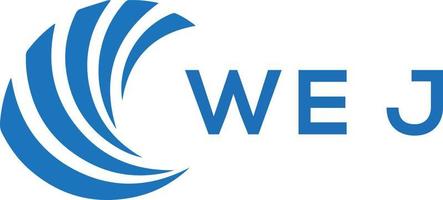 WEJ letter logo design on white background. WEJ creative circle letter logo concept. WEJ letter design. vector