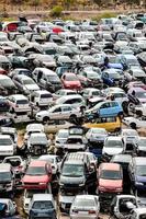 Abandoned cars at the junkyard photo