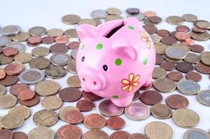 Pink piggy bank photo