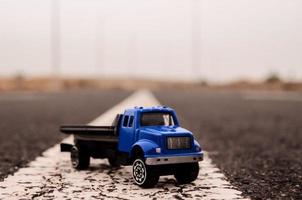 Blue toy truck photo