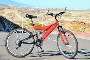 Red sports bicycle photo