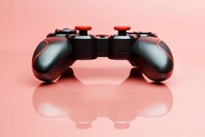 controlador de juego gamepad sobre fondo rosa con. dispositivo para controlar y controlar el juego foto