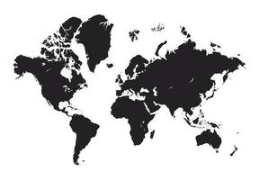 Black and White World Map vector