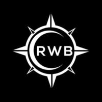 RWB abstract technology circle setting logo design on black background. RWB creative initials letter logo concept. vector