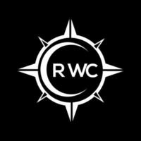 rwc resumen tecnología circulo ajuste logo diseño en negro antecedentes. rwc creativo iniciales letra logo concepto. vector