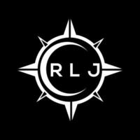 RLJ abstract technology circle setting logo design on black background. RLJ creative initials letter logo concept. vector