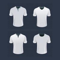 3D T Shirt Mockups In Various Collars vector