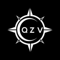 QZV abstract technology circle setting logo design on black background. QZV creative initials letter logo concept. vector