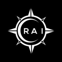 RAI creative initials letter logo concept.RAI abstract technology circle setting logo design on black background. RAI creative initials letter logo concept. vector