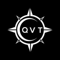 qvt resumen tecnología circulo ajuste logo diseño en negro antecedentes. qvt creativo iniciales letra logo concepto. vector