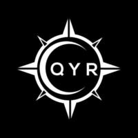 QYR abstract technology circle setting logo design on black background. QYR creative initials letter logo concept. vector
