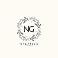 NG Beauty vector initial logo art, handwriting logo of initial signature, wedding, fashion, jewerly, boutique, floral and botanical with creative template for any company or business.